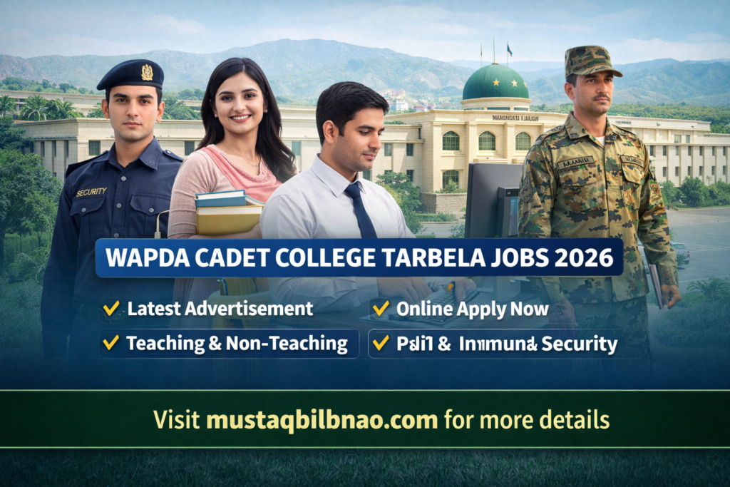WAPDA Cadet College Tarbela Jobs 2026 – Latest | Online Apply Recruitments