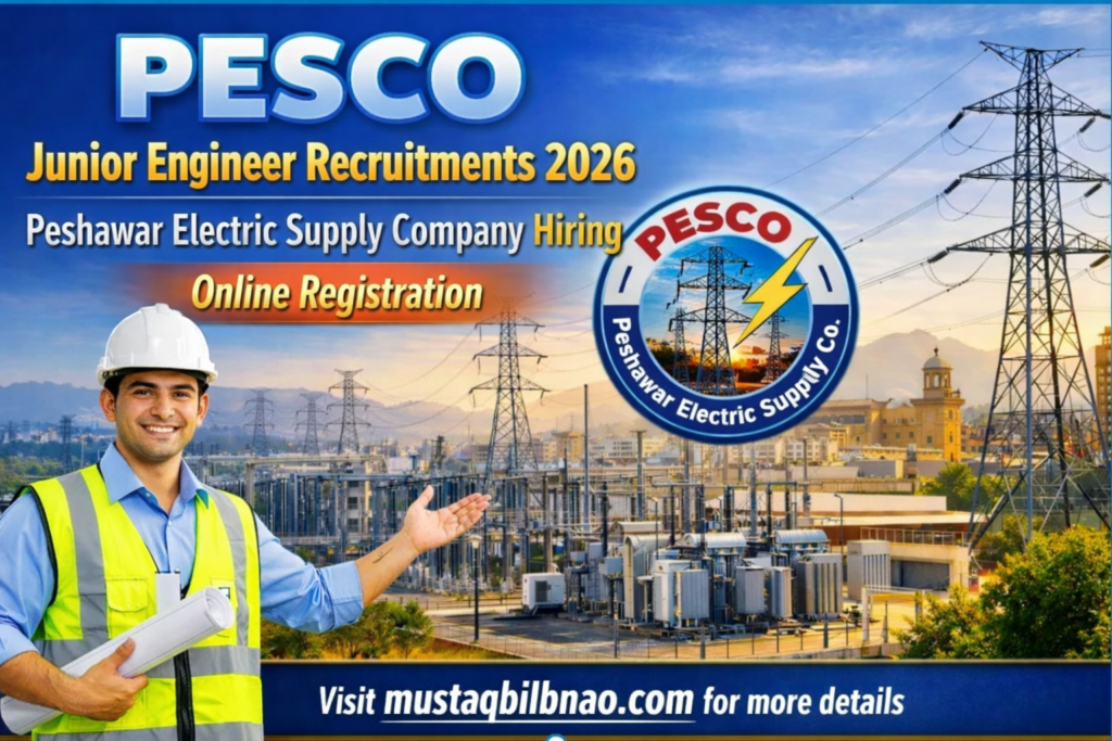 PESCO Junior Engineer Recruitments 2026 – Peshawar Electric Supply Company Hiring Now | Online Registration