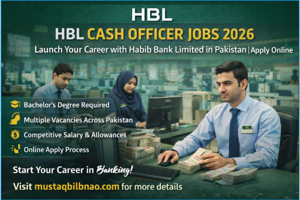 HBL Cash Officer Jobs 2026 – Launch Your Career with Habib Bank Limited in Pakistan | Apply Online