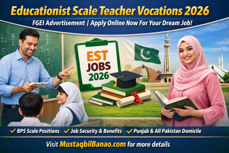 Educationist Scale Teacher Vocations 2026 – FGEI Advertisement | Apply Online Now For Your Dream Job